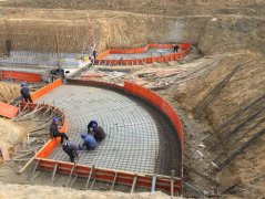 翼墻地板鋼筋幫扎